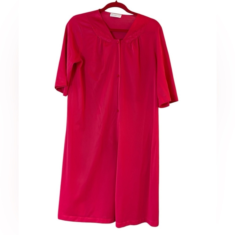 Vintage Vassarette Rosy Pink Peignoir Dressing Coat Robe